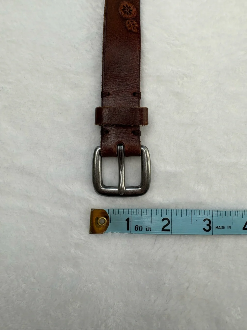GAP Kids Girls Size Small Stamped Flowers Leather Belt
